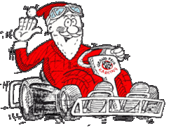 Santa Driving a Go-Kart